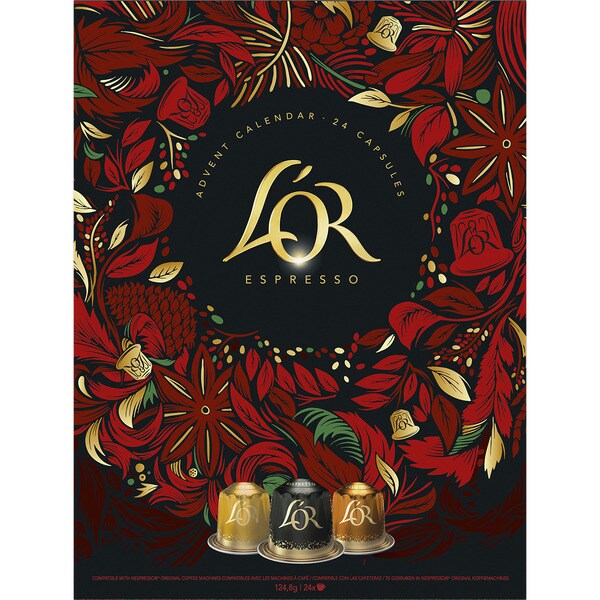 Adventskalender mit Kaffeekapseln 24 Einheiten kompatibel mit Nespresso-Maschinen