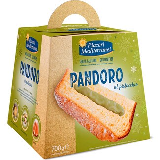 PIARECI MEDITERRANEI Pandoro mit Pistaziencreme glutenfrei Behälter 700 g