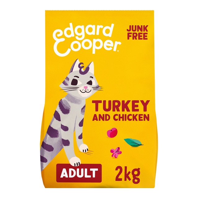 Edgard & Cooper – Pienso para gatos adultos Edgard & Cooper pavo y pollo sin cereales 2 kg.