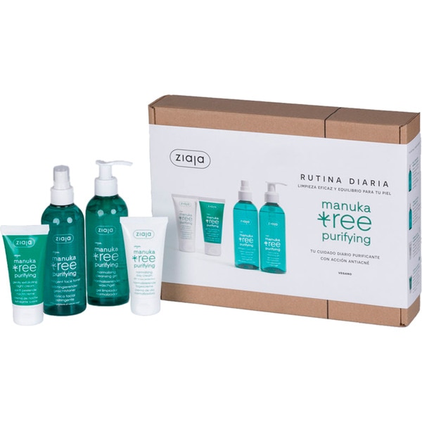 Daily Routine gift set with cleansing gel, astringent face toner, exfoliating day cream and night cream