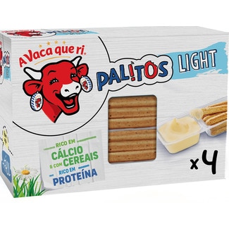 A Vaca Que Ri Queijo Fundido Light Palitos de Pão Integral embalagem 140 g