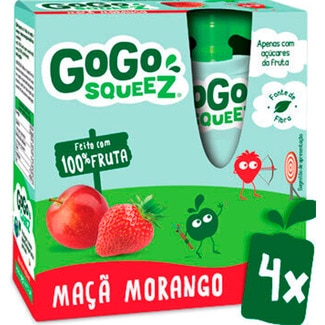 Gogo Squeez Maçã e Morango Pack 4 unidades embalagem 90 g