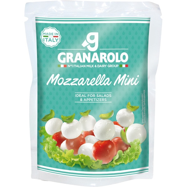 italienischer Mini-Mozzarella ideal für Salate und Aperitifs Tasche 125 g netto Abtropfgewicht