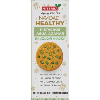 MITERRA galletas Navidad Healthy pistachos agua de azahar sin azúcar añadida envase 150 g