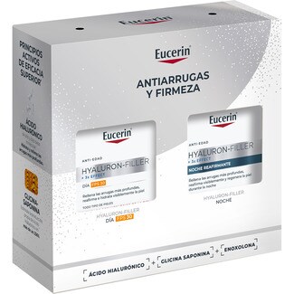 EUCERIN Estuche regalo de Navidad antiarrugas y firmeza antiedad Eucerin Hyaluron-Filler con crema de día 50 ml + crema noche 50 ml