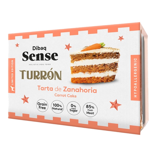 Dibaq Sense – Alimento complementario para perros adultos Dibaq Sense turrón de tarta de zanahoria grain free 185 g.