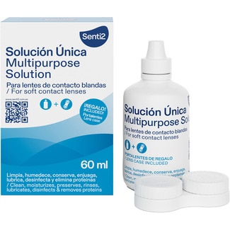 SENTI2 solución única para lentes de contacto blancas bote 60 ml