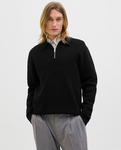 Jack & Jones - Jersey de hombre con cuello polo y cremallera.