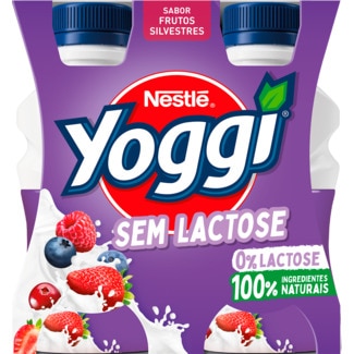 Yoggi Iogurte Líquido de Frutos Silvestres sem Lactose Pack 4 embalagem 160 g