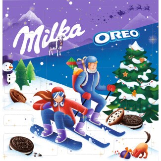 Milka Calendário do Advento Oreo embalagem 284 g