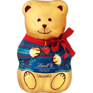Lindt Urso de Chocolate Red e Blue Sweat embalagem 200 g