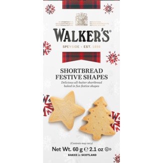 Walkers Bolachas de Manteiga Shortbread Formas Natalícias caixa 60 g