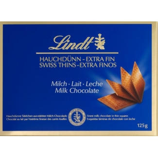 Lindt Chocolate de Leite Swiss Thins embalagem 125 g