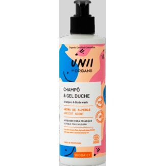 Unii Champô e Gel Kids Alperce embalagem 250 ml