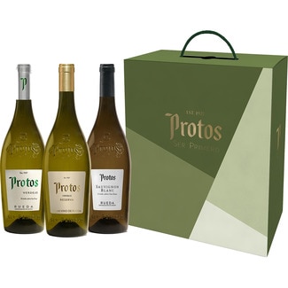 PROTOS estuche 3 botellas vino blanco verdejo, verdejo reserva y sauvignon blanc 75 cl