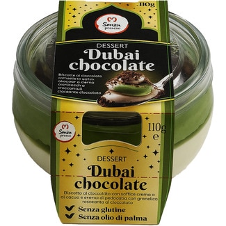 SENZA bizcocho al chocolate Dubai con suave crema al cacao tarro 110 g