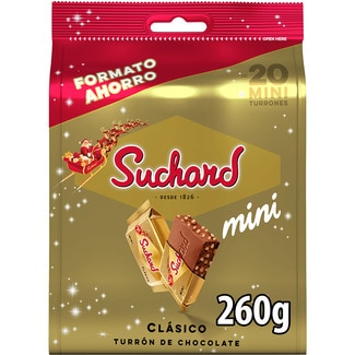 SUCHARD turrón de chocolate crujiente clásico en mini porciones 20 unidades bolsa 260 g