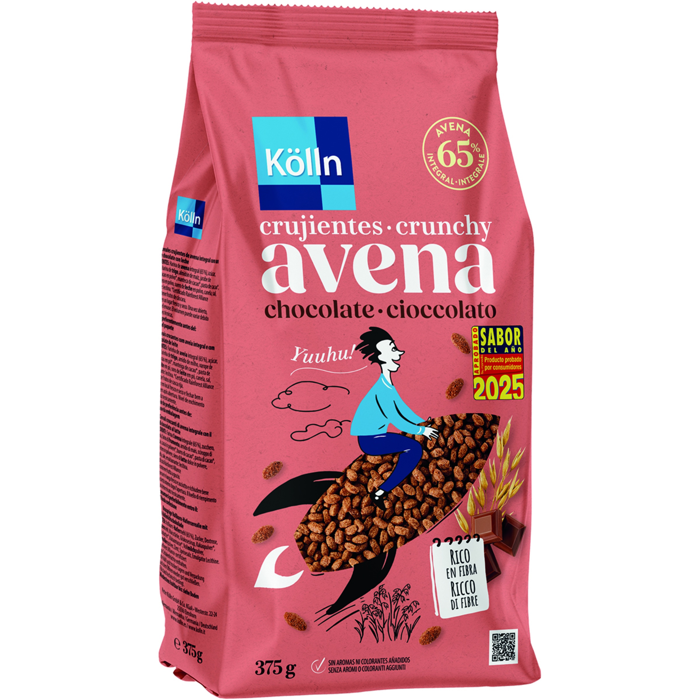 copos de avena crujientes con chocolate