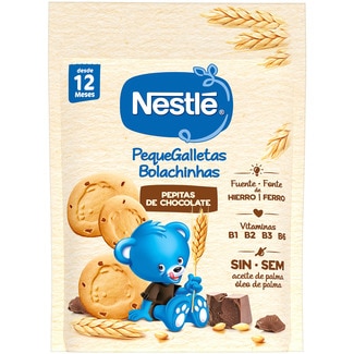 NESTLE PequeGalletas galletas infantiles con pepitas de chocolate desde 12 meses container 150 g with iron and vitamins