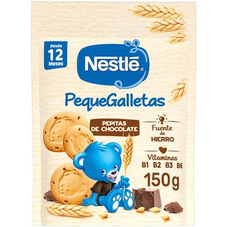 PequeGalletas galletas infantiles con pepitas de chocolate desde 12 meses envase 150 g con hierro y vitaminas - Nestle