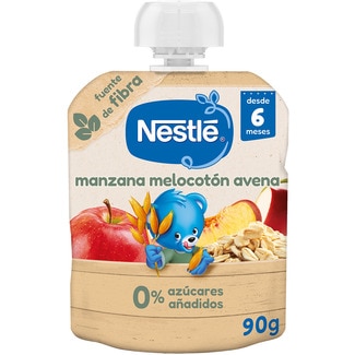 Manzana, melocotón y avena 0% azúcares añadidos bolsa 90 g desde 6 meses - Nestle