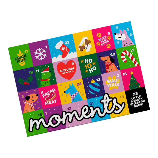 Calendario Adviento para perros con snacks semihúmedos Moments 100g