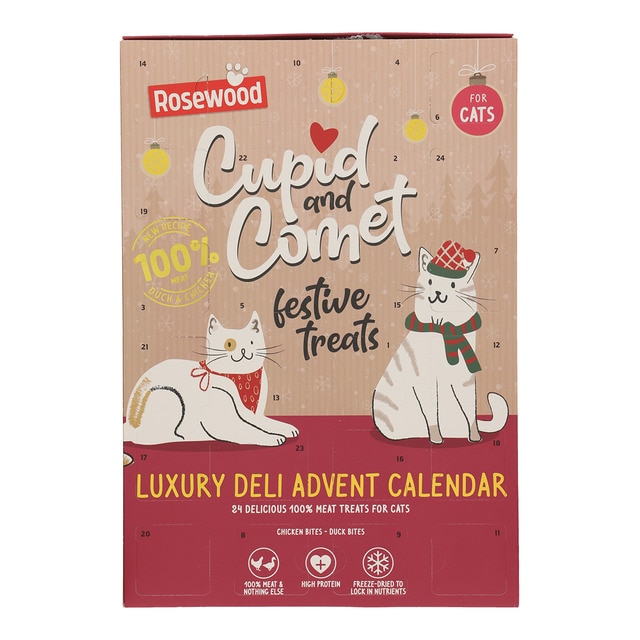 Rosewood – Calendario de adviento para gatos adultos snacks de pollo y pato Rosewood 30 g.