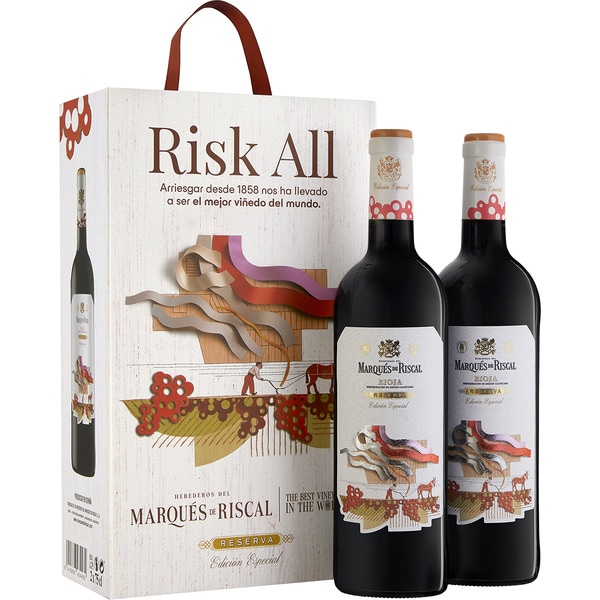 Reserva-Rotwein, DOCa Rioja Spezial-Edition Risk All 2er-Kiste Flaschen 75 cl
