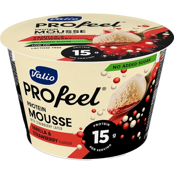 Profeel mousse with vanilla & strawberry protein and no added sugar lactose-free container 150 g