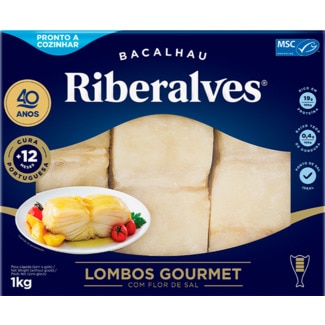 Riberalves Lombos de Bacalhau Reserva Gourmet embalagem 1 kg