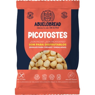 ABUELOBREAD picotostes ideales para cremas y ensaladas sin gluten apto para veganos envase 60 g