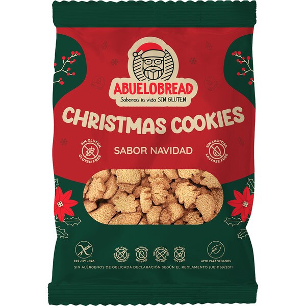 Christmas Cookies Weihnachtsgeschmack glutenfrei laktosefrei für Veganer Behälter 150 g