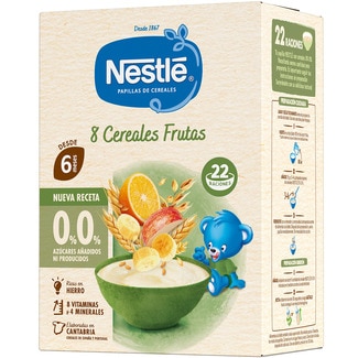 NESTLE baby food 8 grains with fruit 0% added sugar ages 6+ months container 330 g