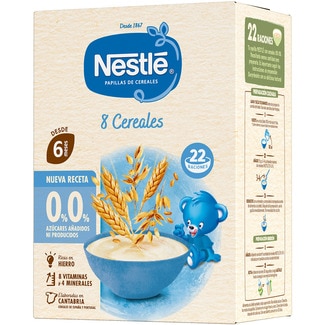 NESTLE baby food 8-grain with no added sugar ages 6+ months container 330 g
