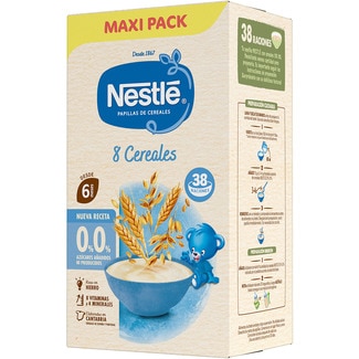 NESTLE papilla 8 cereales 0% azúcares añadidos desde 6 meses container 570 g Maxi Pack