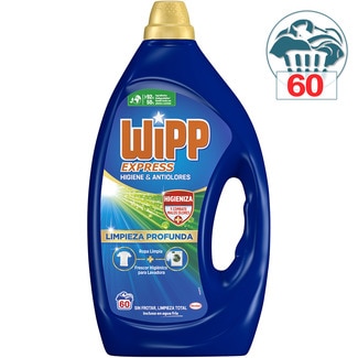WIPP EXPRESS Deep Cleaning Hygiene & Anti-Odour liquid detergent bottle 60 dose