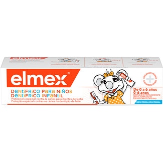 ELMEX pasta de dientes infantil de 0 a 6 años tubo 100 ml protección especial contra la caries para dientes de leche