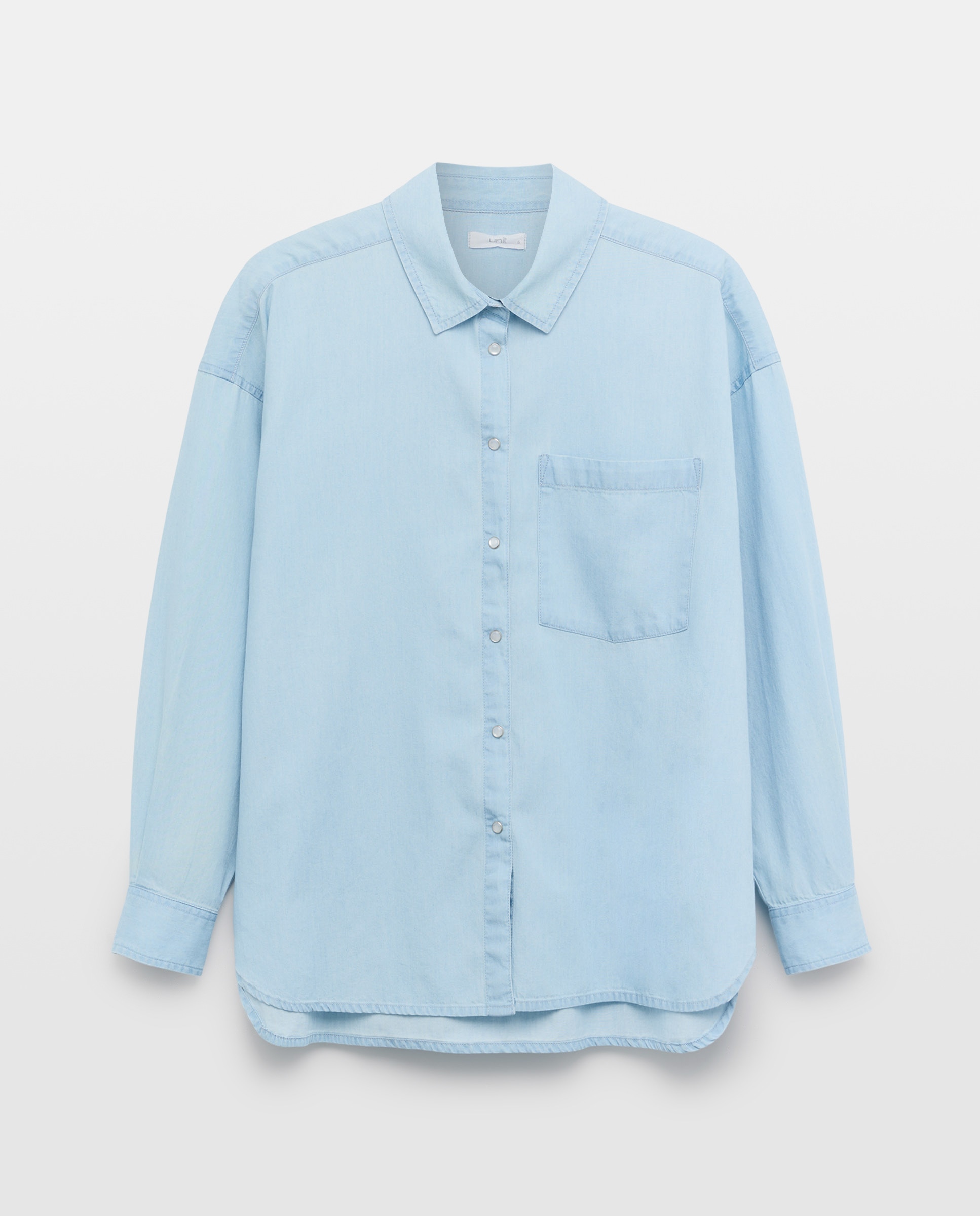 Camisa de mujer light denim Azul pálido-4