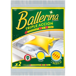 BALLERINA bayeta amarilla La Original sistema Wash & Dry con relieve 3D Paket 2 Einheiten