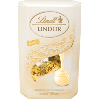 Lindt Bombons Chocolate Branco   Lindor Cornet embalagem 200 g