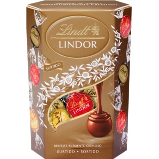 Lindt Bombons Chocolate Sortido Lindor Cornet embalagem 200 g