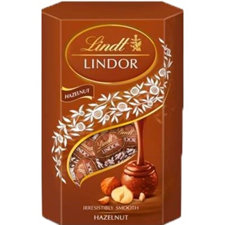 Lindt Bombons Chocolate e Avelã   Lindor Cornet embalagem 200 g