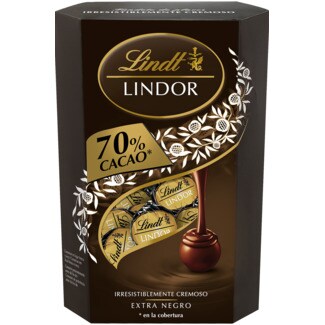 Lindt Bombons de Chocolate Preto Lindor embalagem 337 g