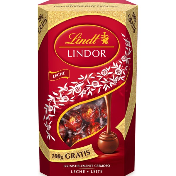 Bombons de Chocolate de Leite Lindor embalagem 600 g