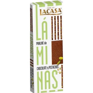 Lacasa Chocolate de Pistacho em Lâminas embalagem 128 g