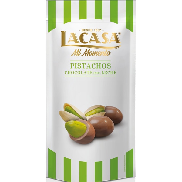 Pistachos Cobertos com Chocolate de Leite embalagem 50 g