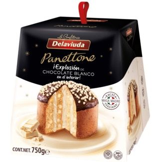 Delaviuda Panettone de Chocolate Branco embalagem 750 g