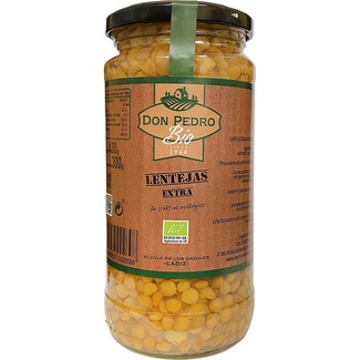 DON PEDRO lentejas cocidas extra de cultivo ecológico frasco 300 g neto escurrido
