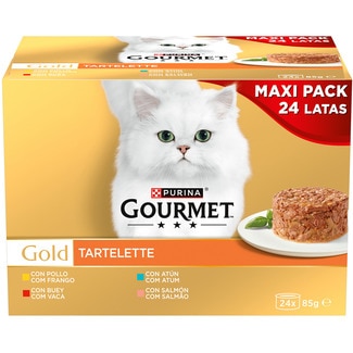 GOURMET Gold Tartalette surtido comida húmeda para gatos caja 24 latas 85 g
