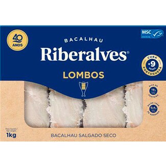 Riberalves Lombos Bacalhau Graudo 4x250g embalagem 1 kg